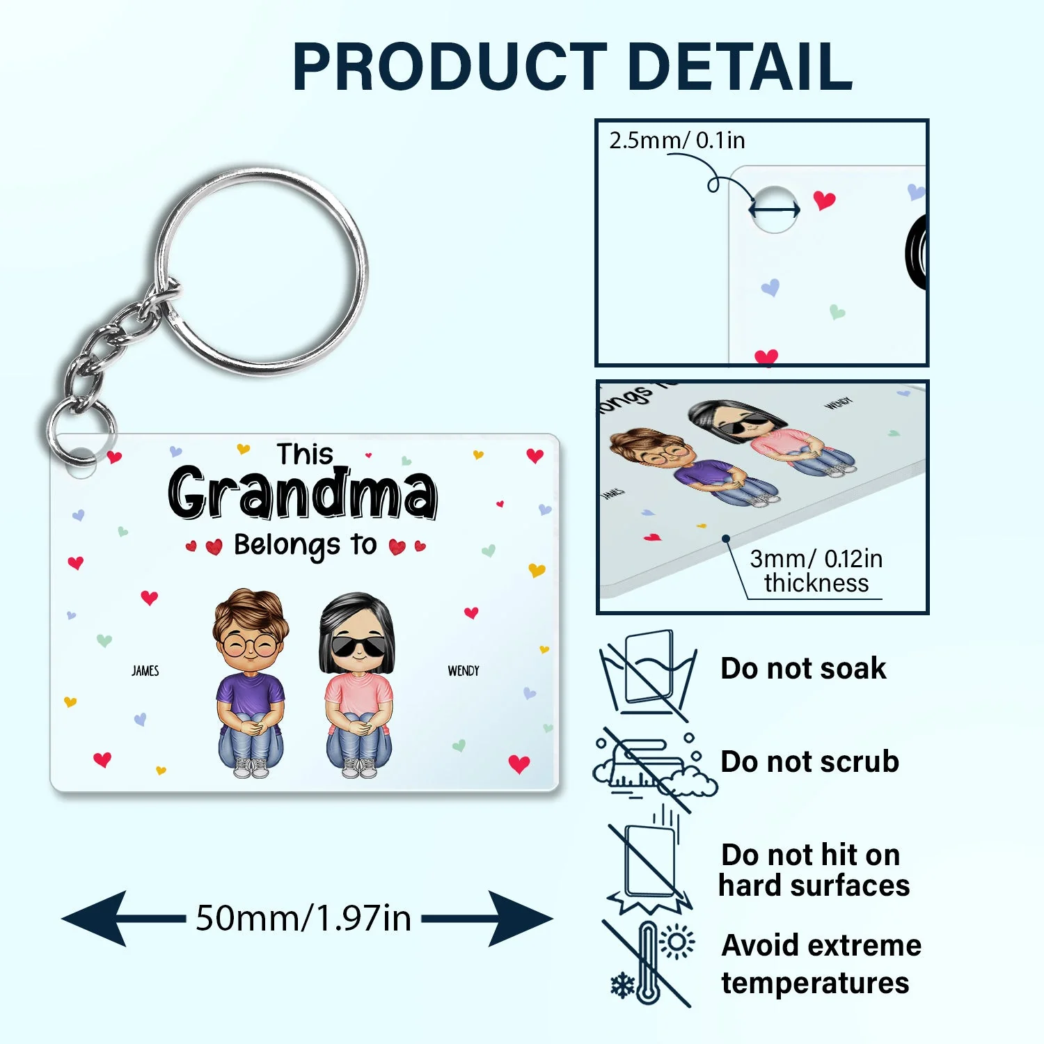 This Grandma Belongs To - Gift For Grandma, Mom - Personalized Custom Acrylic Keychain - Image 5
