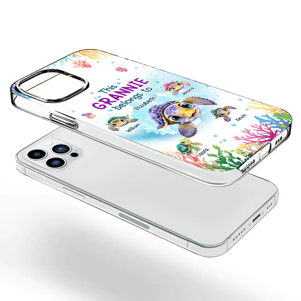 This Grandma Belongs To Turtle Summer - Personalized Clear Phone Case - Image 3