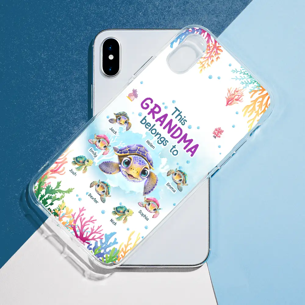 This Grandma Belongs To Turtle Summer - Personalized Clear Phone Case - Image 5