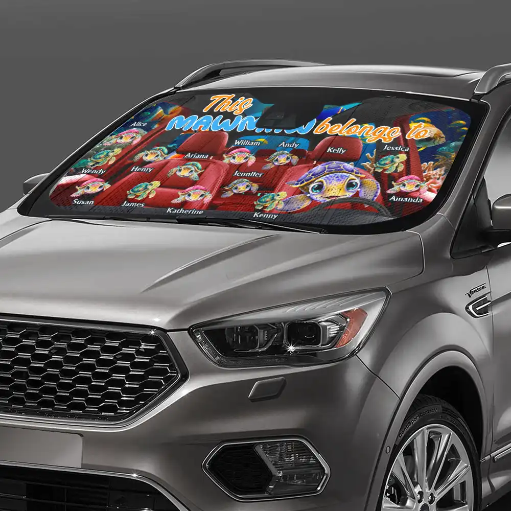 This Grandma Belongs To Turtle Summer Up To 20 Version - Personalized Auto Sunshade - Image 3
