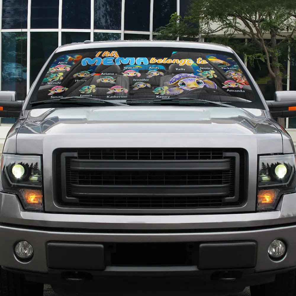 This Grandma Belongs To Turtle Summer Up To 20 Version - Personalized Auto Sunshade - Image 5