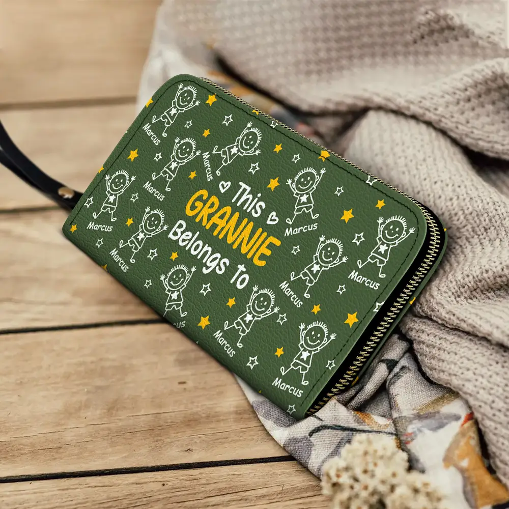 This Grandma Mom Belongs To Kids Pet - Personalized Leather Long Wallet - Image 4