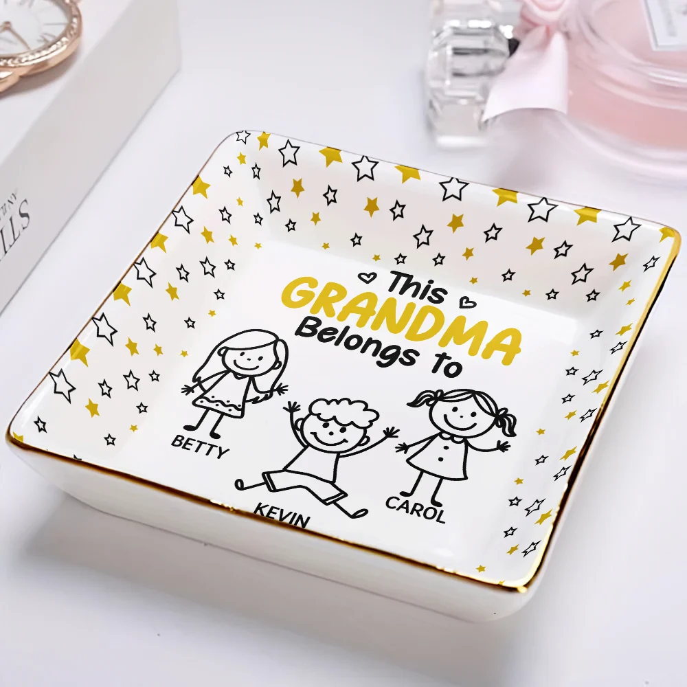 This Grandma Mom Belongs To Kids Pet - Personalized Ring Dish - Image 3