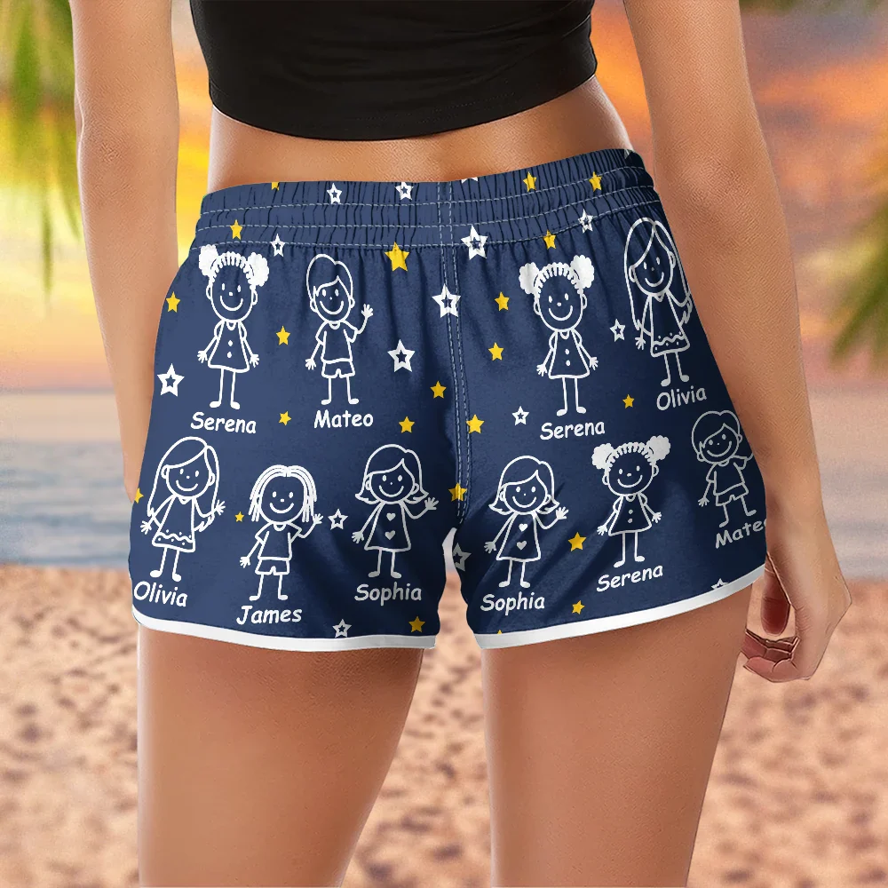 This Grandma Mom Belongs To Kids Pet - Personalized Women Beach Shorts - Image 4
