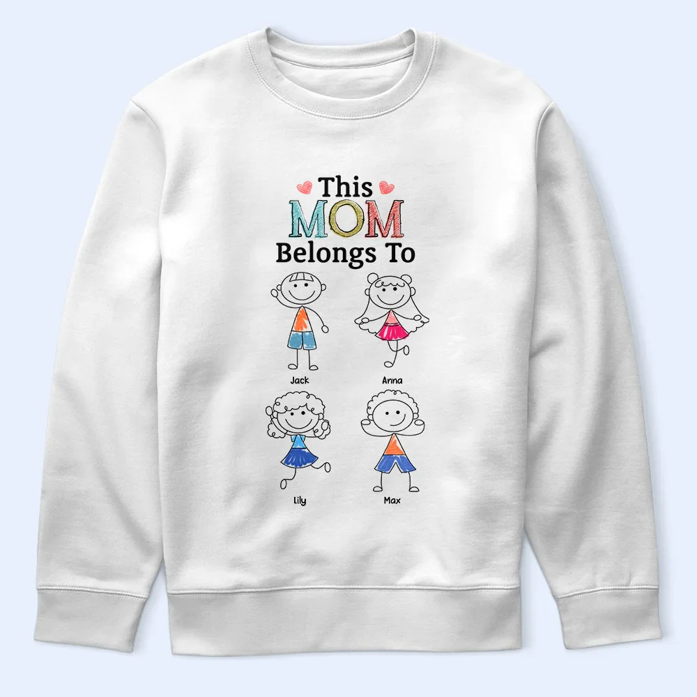 This Grandma Mommy Belongs To Funny Stick Figures - Personalized T Shirt - Image 5