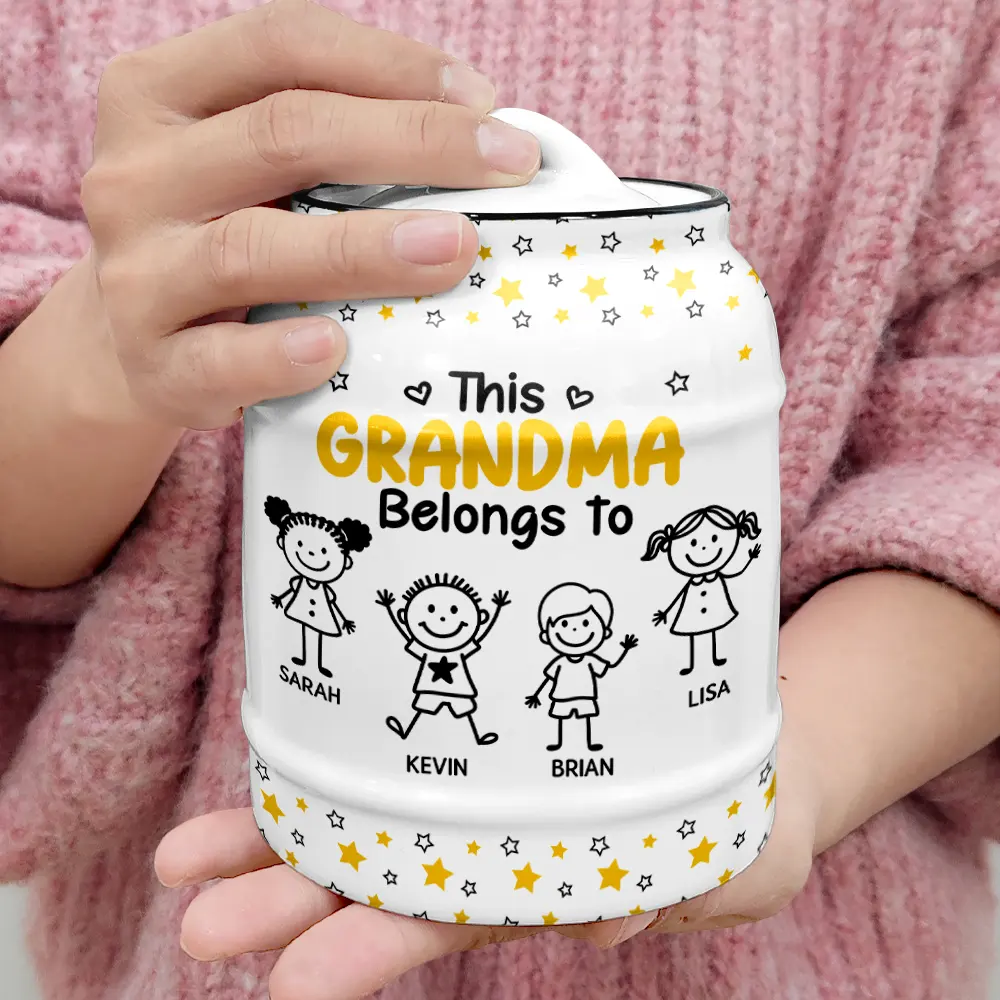 This Grandma Mommy Belongs To Kids Pet - Personalized Cookie Jar - Image 5