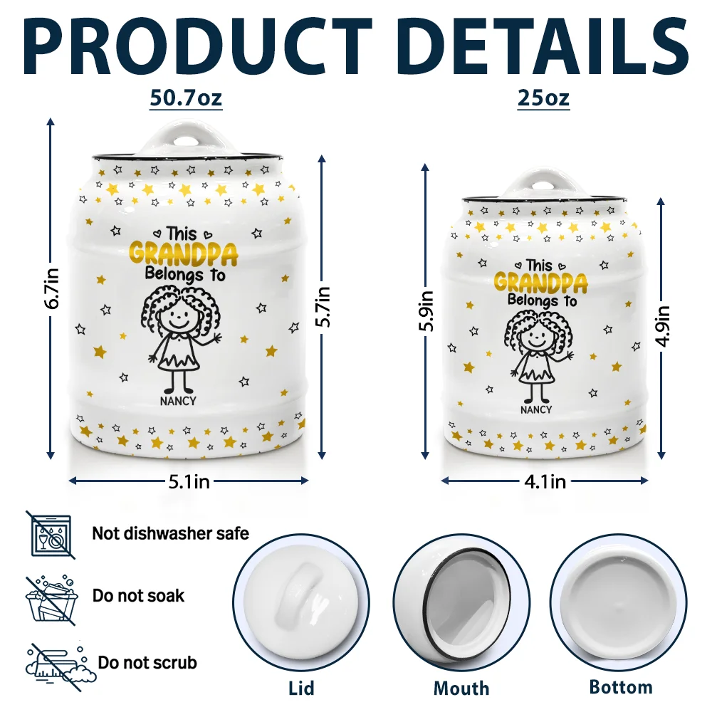 This Grandma Mommy Belongs To Kids Pet - Personalized Cookie Jar - Image 6