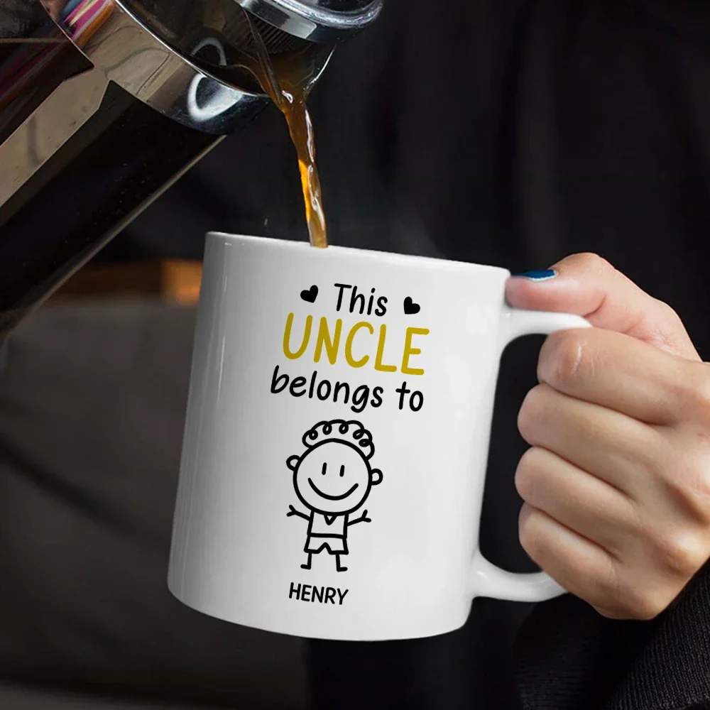 This Grandpa Belongs To Kid Stick Figures - Personalized Mug - Image 5