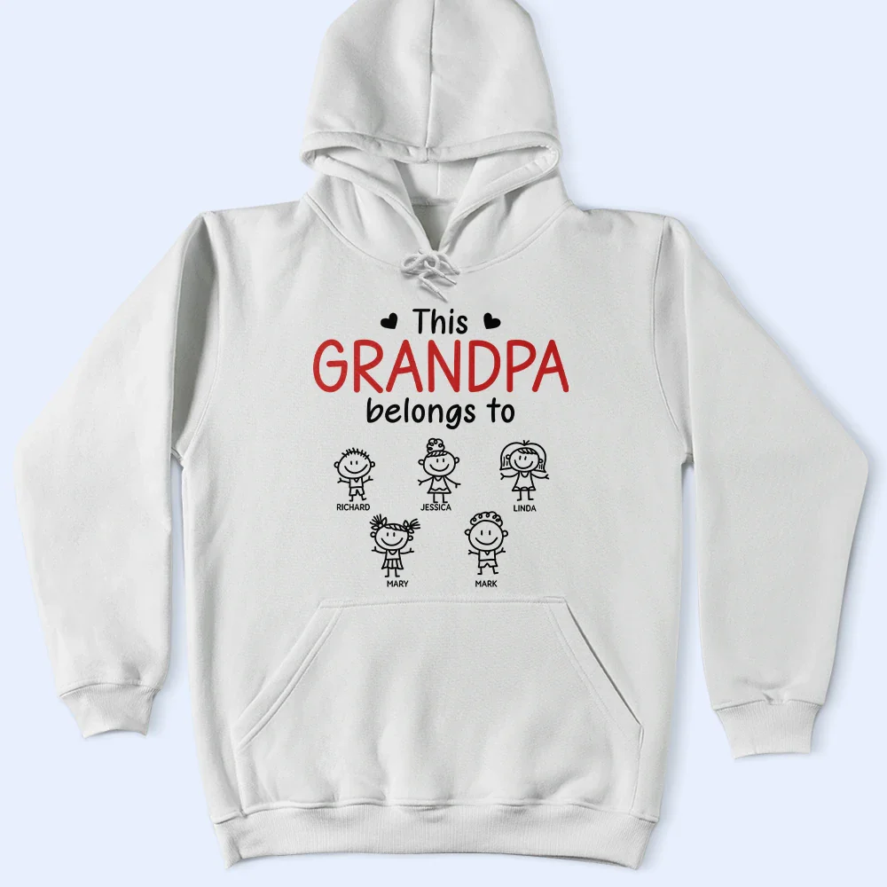 This Grandpa Belongs To Kid Stick Figures - Personalized T Shirt - Image 5