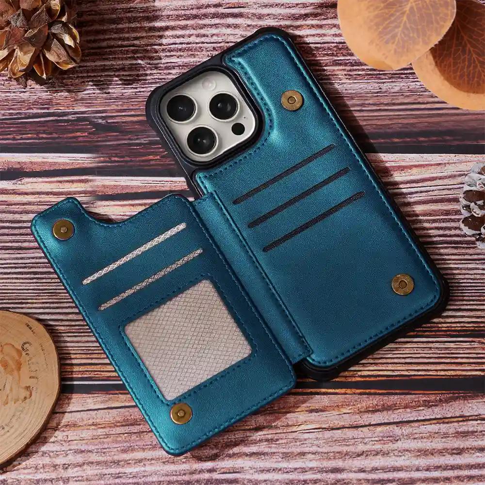 This Grandpa Belongs To - Personalized Leather Flip Wallet Phone Case - Image 6