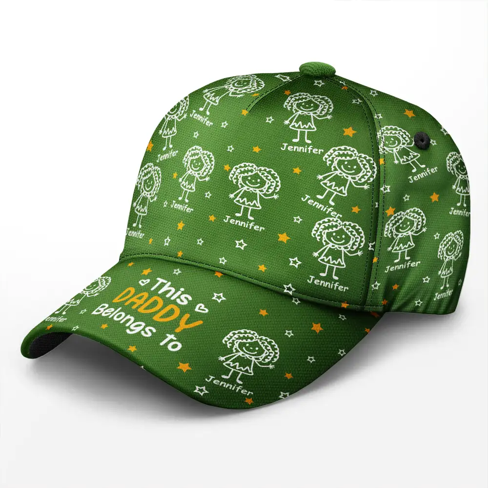 This Grandpa Dad Belongs To Kids Pet - Personalized Classic Cap - Image 2