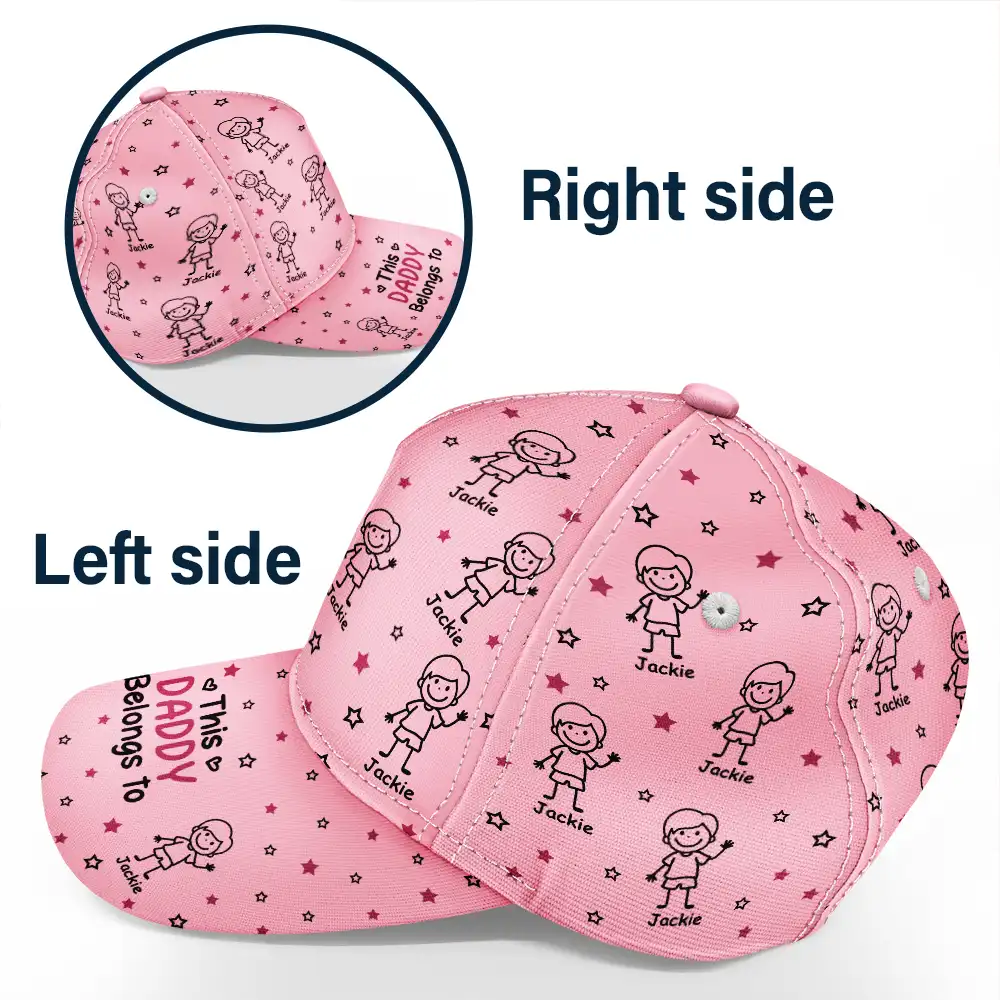 This Grandpa Dad Belongs To Kids Pet - Personalized Classic Cap - Image 3