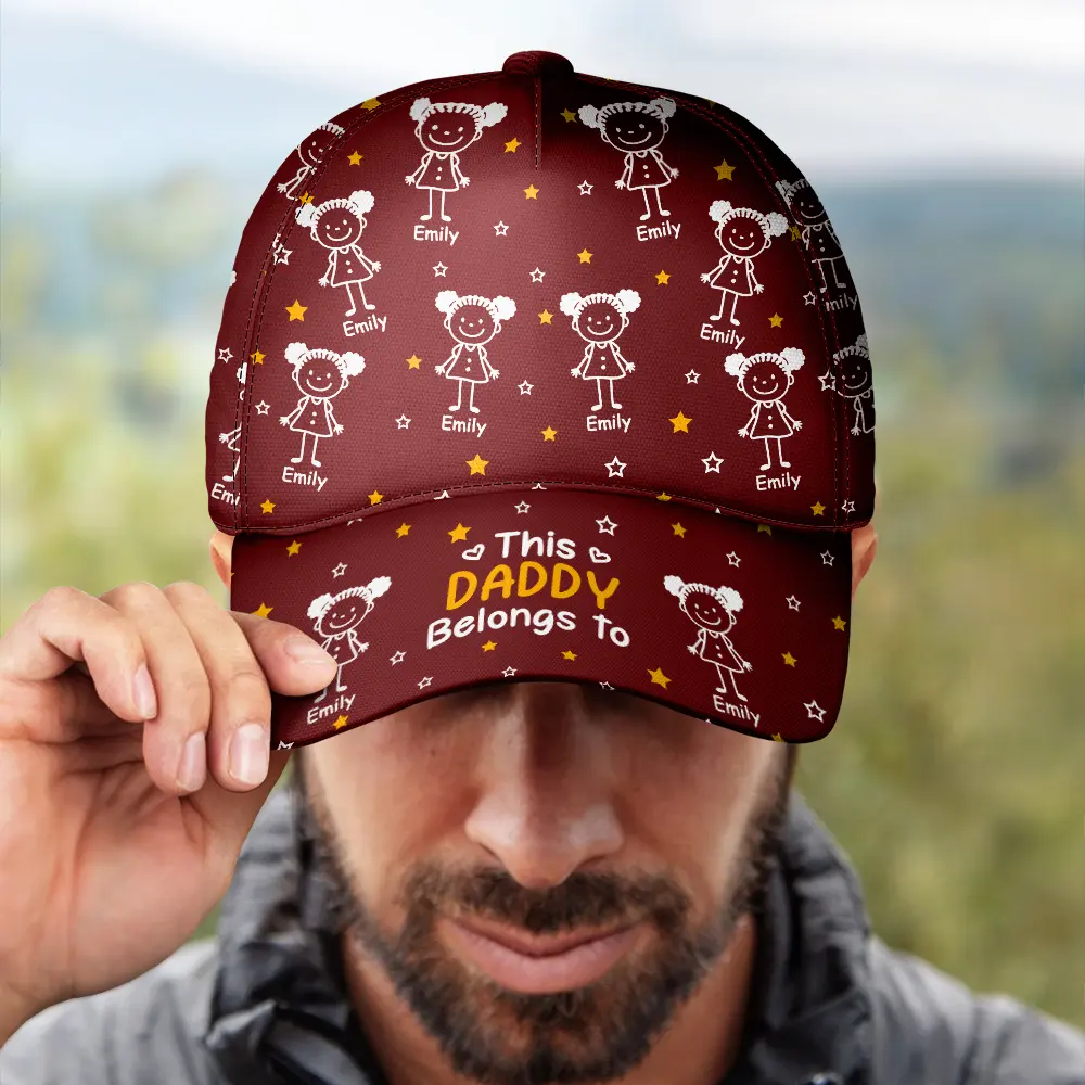This Grandpa Dad Belongs To Kids Pet - Personalized Classic Cap - Image 4