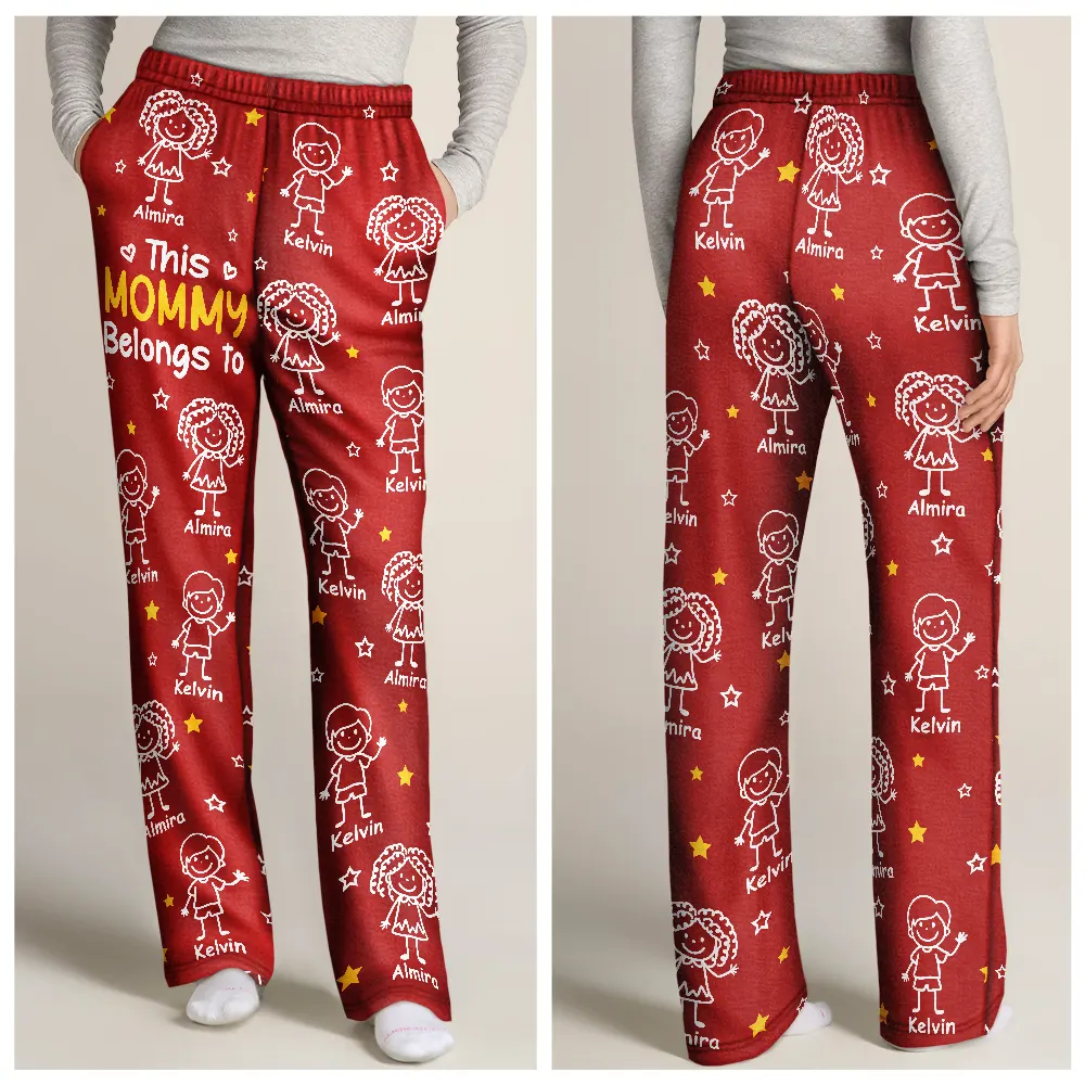 This Grandpa Dad Belongs To Kids Pet - Personalized Pajama Pants - Image 4
