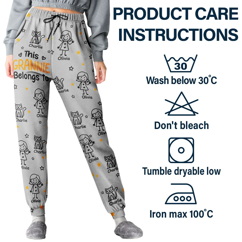 This Grandpa Dad Belongs To Kids Pet - Personalized Pajama Pants - Image 6