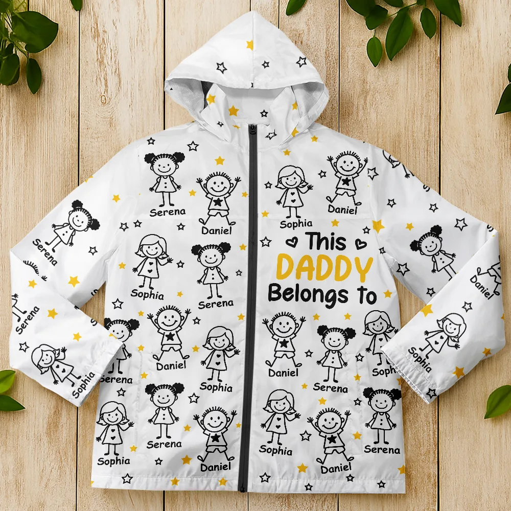 This Grandpa Dad Belongs To Kids Pet - Personalized Rain Jacket - Image 4