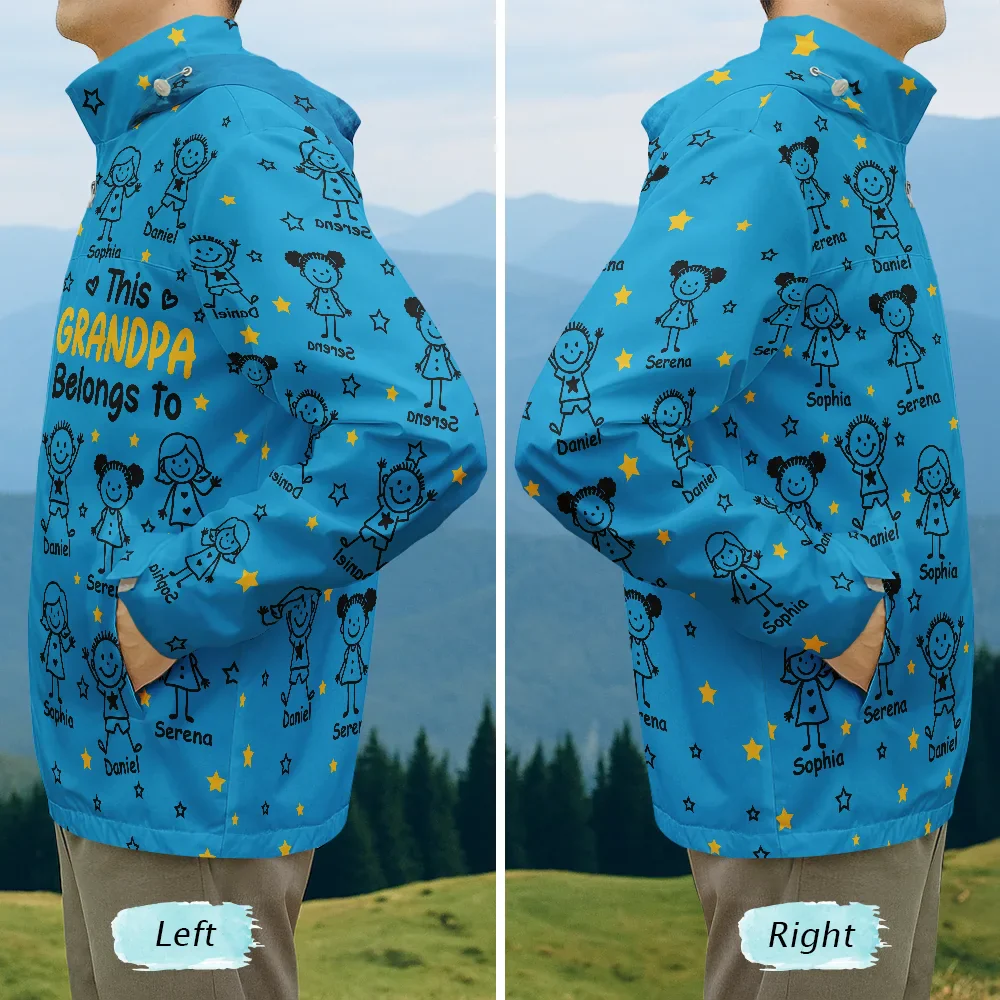 This Grandpa Dad Belongs To Kids Pet - Personalized Rain Jacket - Image 5