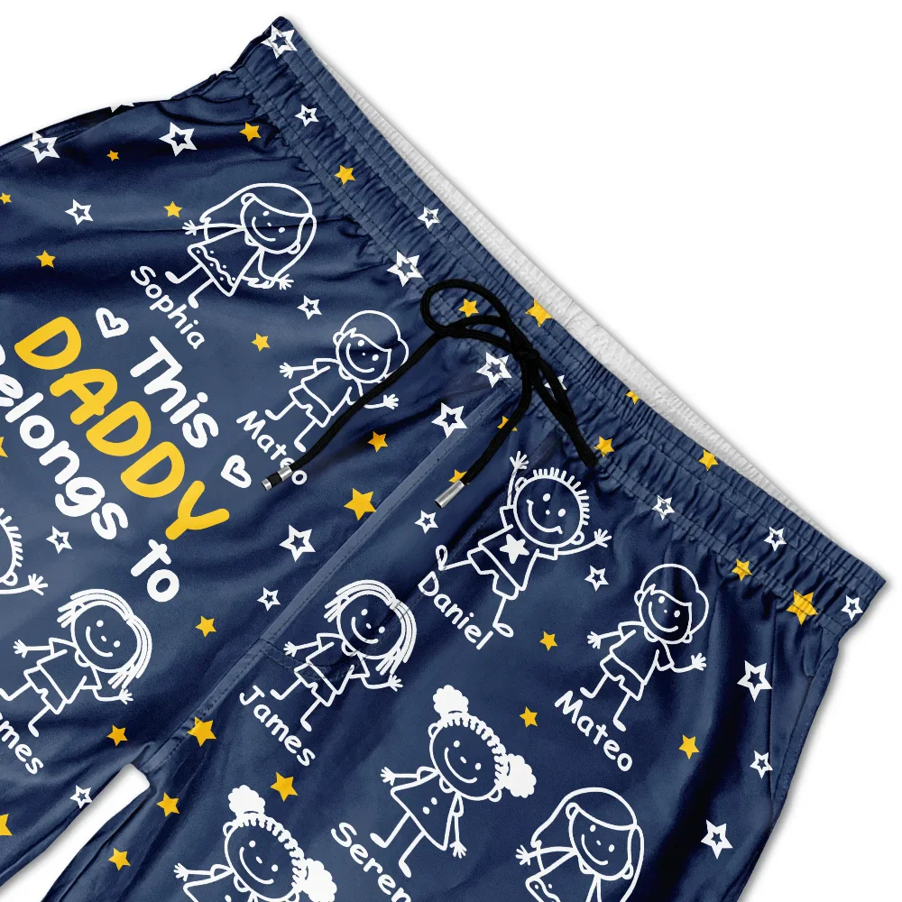 This Grandpa Dad Belongs To Kids Pet - Personalized Unisex Beach Shorts - Image 5