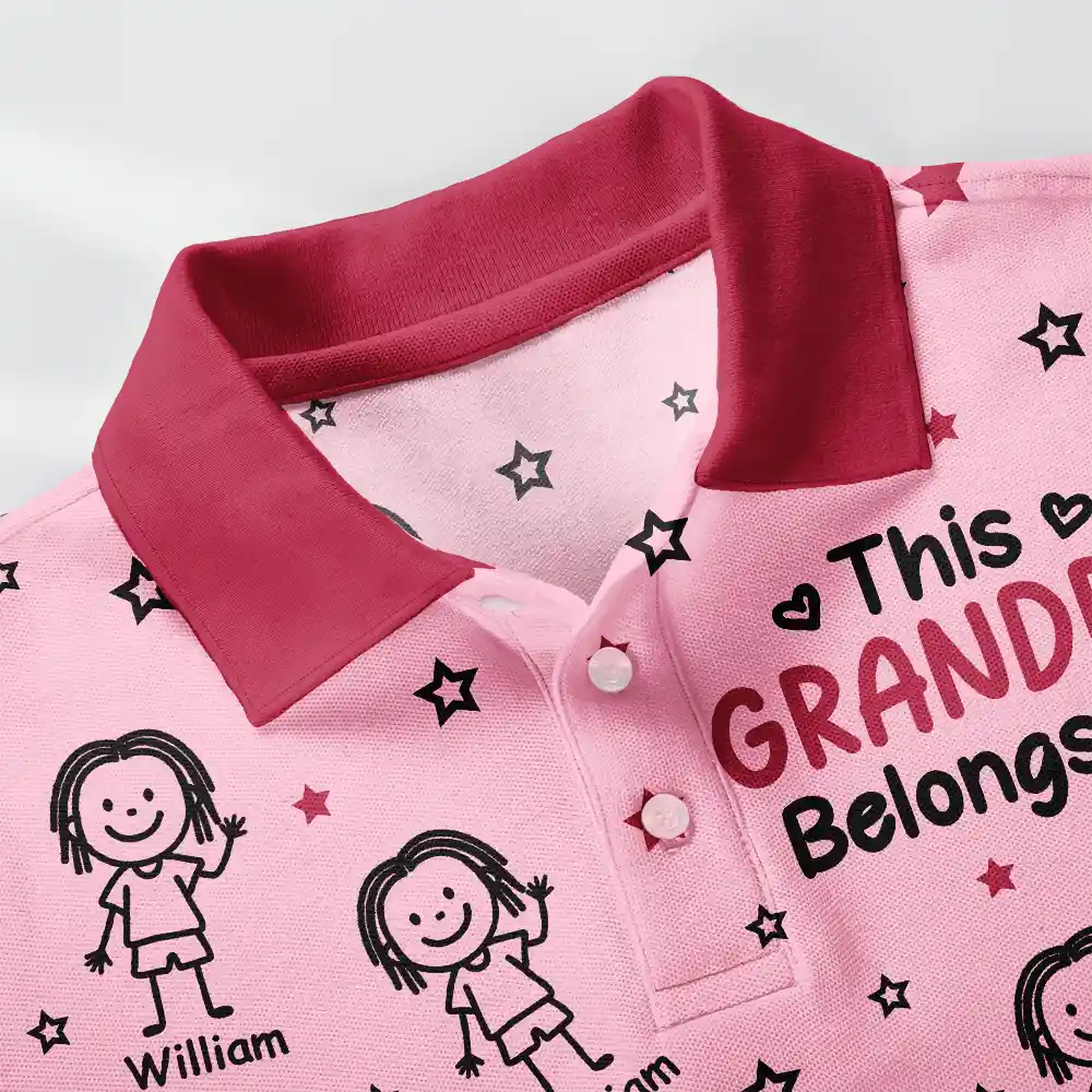 This Grandpa Dad Belongs To Kids Pet Stick Figures - Personalized Polo Shirt - Image 5