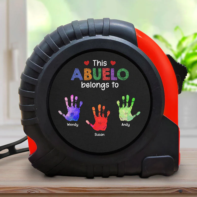 This Grandpa Daddy Belongs To - Gift For Dad, Father, Grandfather - Personalized Tape Measure - Image 2