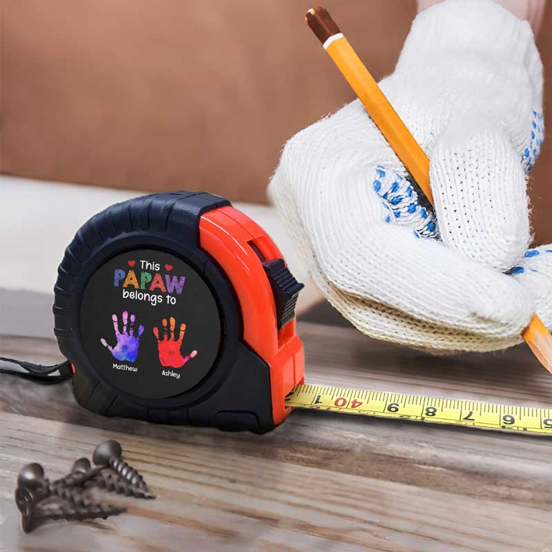 This Grandpa Daddy Belongs To - Gift For Dad, Father, Grandfather - Personalized Tape Measure - Image 4
