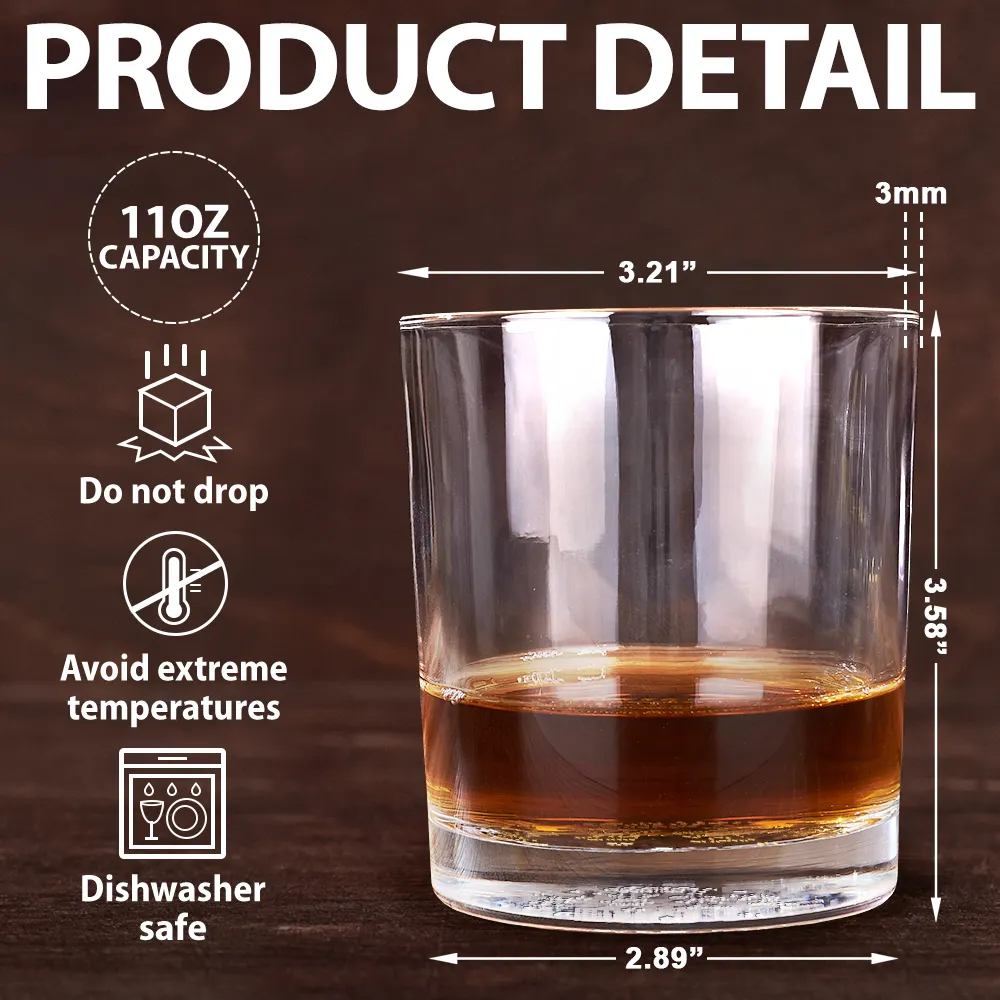 This Grandpa Daddy Belongs To Kids Pet - Personalized Engraved Whiskey Glass - Image 5