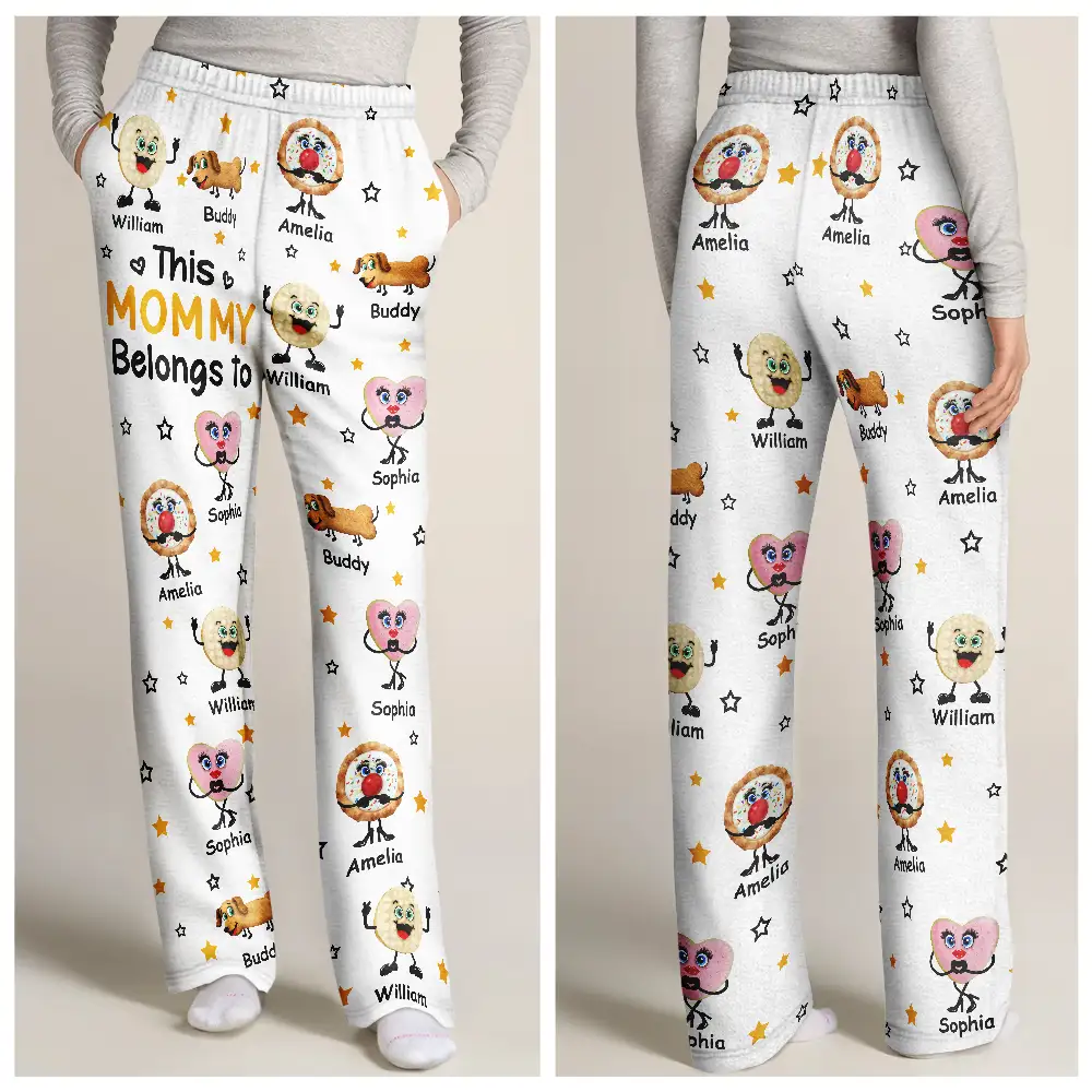 This Grandpa Grandma Belongs To Kids Pet Biscuits - Personalized Pajama Pants - Image 3