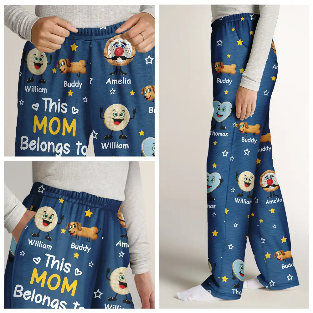 This Grandpa Grandma Belongs To Kids Pet Biscuits - Personalized Pajama Pants - Image 7