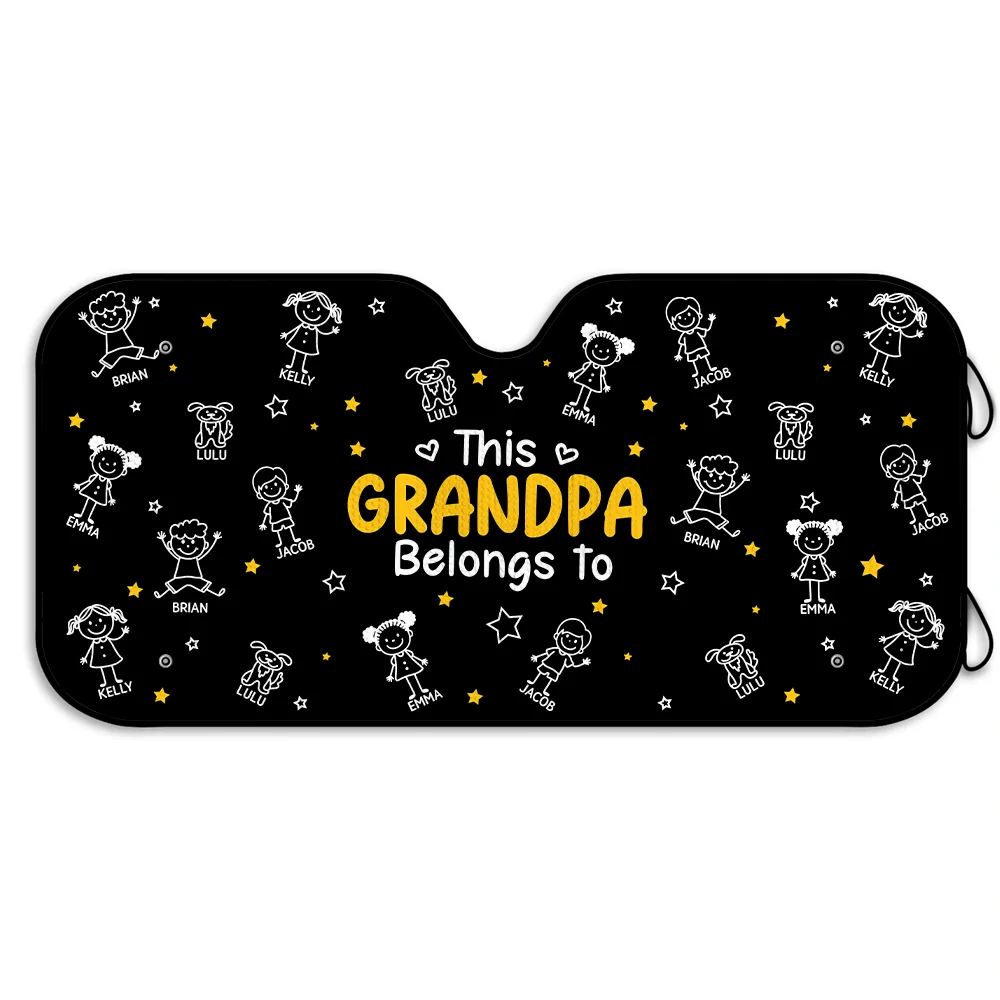 This Grandpa Grandma Belongs To Kids Pet - Personalized Auto Sunshade - Image 3