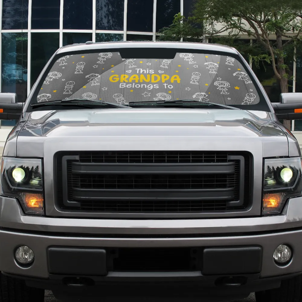 This Grandpa Grandma Belongs To Kids Pet - Personalized Auto Sunshade - Image 6