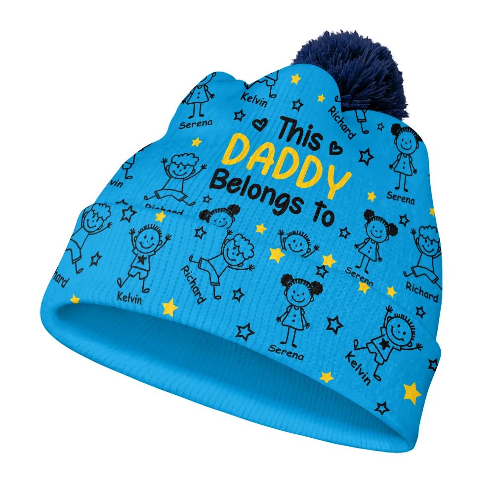 This Grandpa Grandma Belongs To Kids Pet - Personalized Bobble Beanie Hat - Image 3