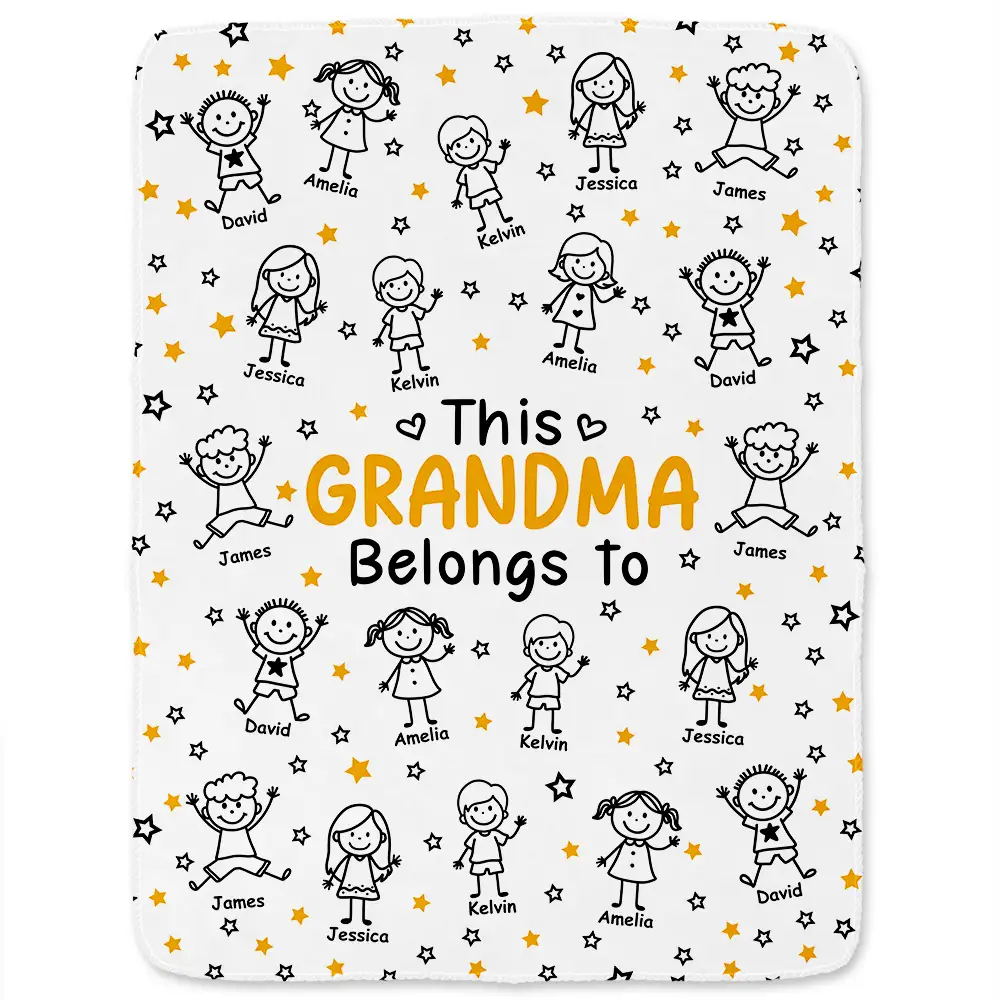 This Grandpa Grandma Belongs To Kids Pet - Personalized Fleece Blanket, Sherpa Blanket - Image 2