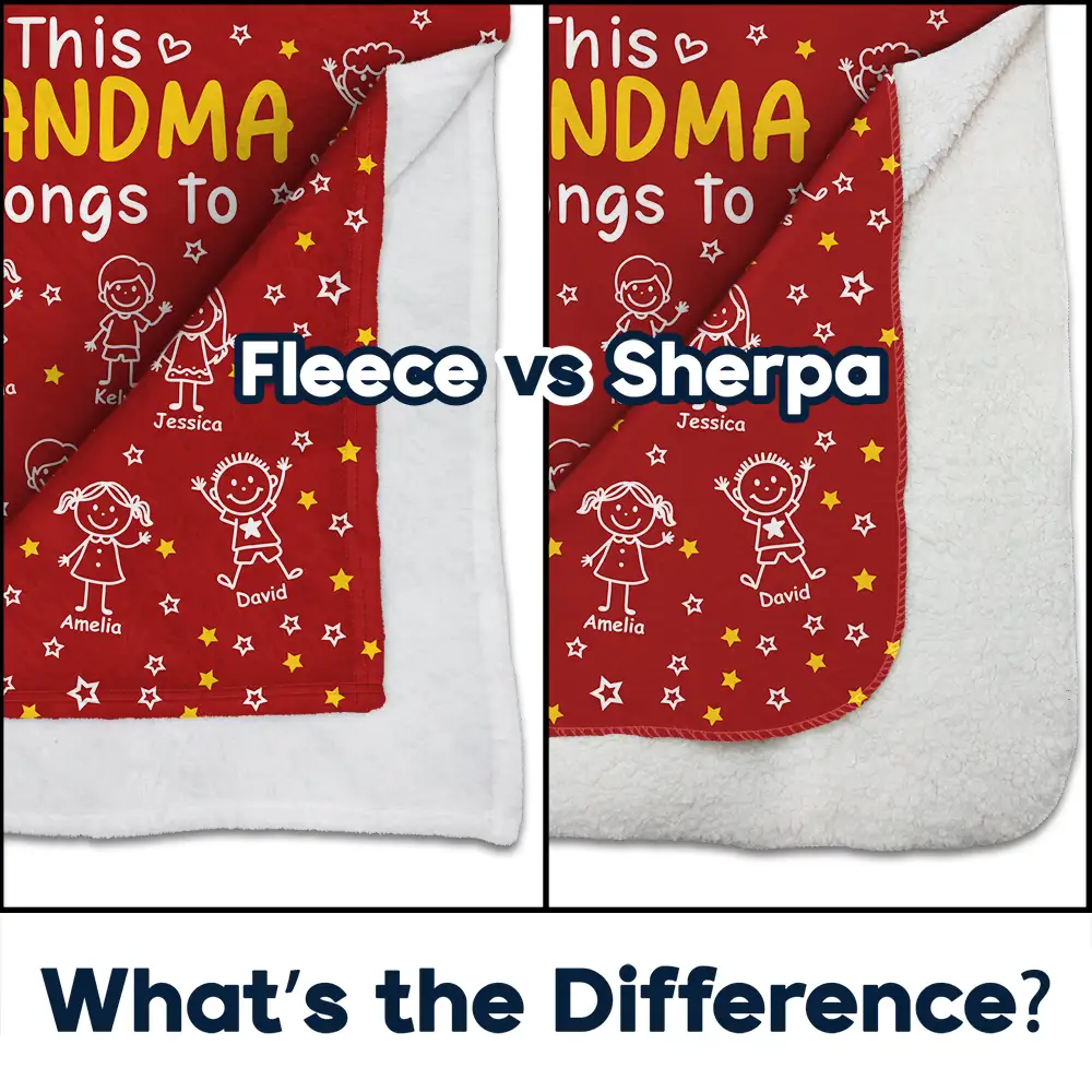 This Grandpa Grandma Belongs To Kids Pet - Personalized Fleece Blanket, Sherpa Blanket - Image 4