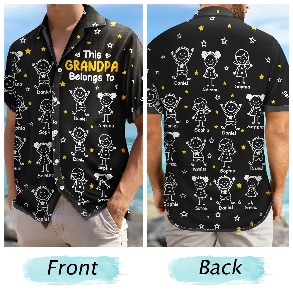 This Grandpa Grandma Belongs To Kids Pet - Personalized Hawaiian Shirt - Image 5