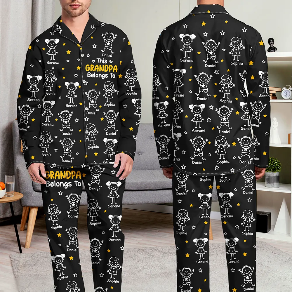 This Grandpa Grandma Belongs To Kids Pet - Personalized Long Pajamas Set - Image 5