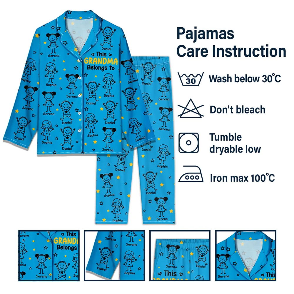 This Grandpa Grandma Belongs To Kids Pet - Personalized Long Pajamas Set - Image 6