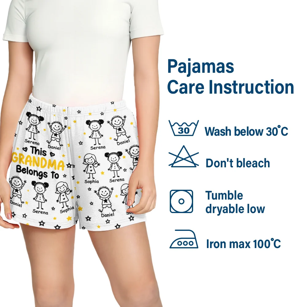 This Grandpa Grandma Belongs To Kids Pet - Personalized Pajama Shorts - Image 7