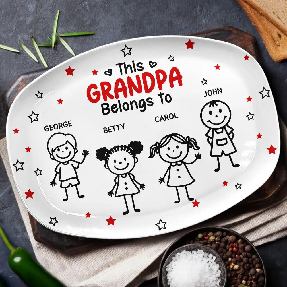 This Grandpa Grandma Belongs To Kids Pet - Personalized Plate - Image 4