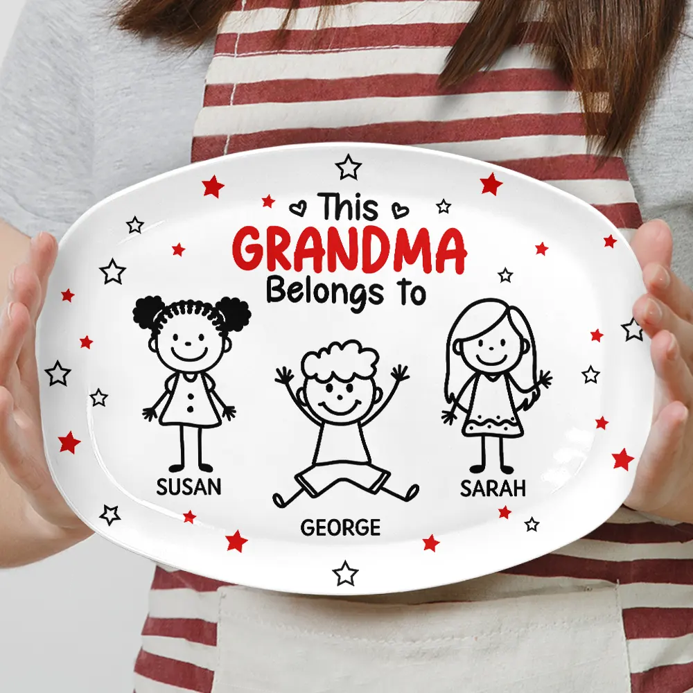This Grandpa Grandma Belongs To Kids Pet - Personalized Plate - Image 6