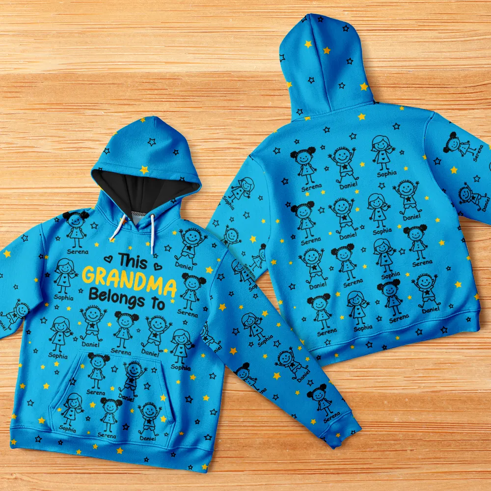 This Grandpa Grandma Belongs To Kids Pet - Personalized Pullover Hoodie - Image 5