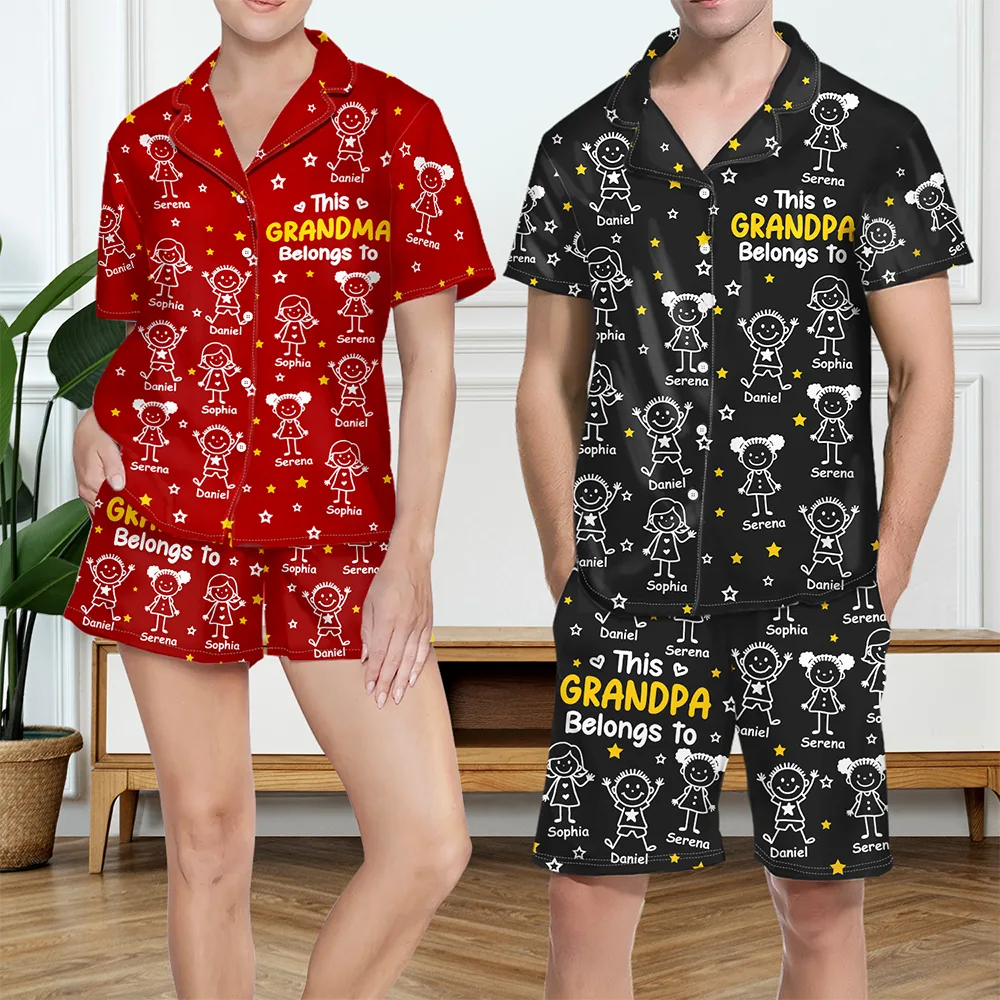This Grandpa Grandma Belongs To Kids Pet - Personalized Short Pajamas Set - Image 4