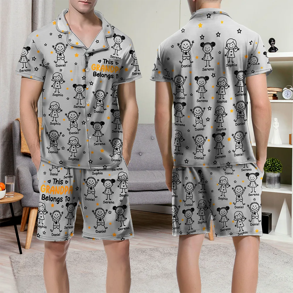 This Grandpa Grandma Belongs To Kids Pet - Personalized Short Pajamas Set - Image 6