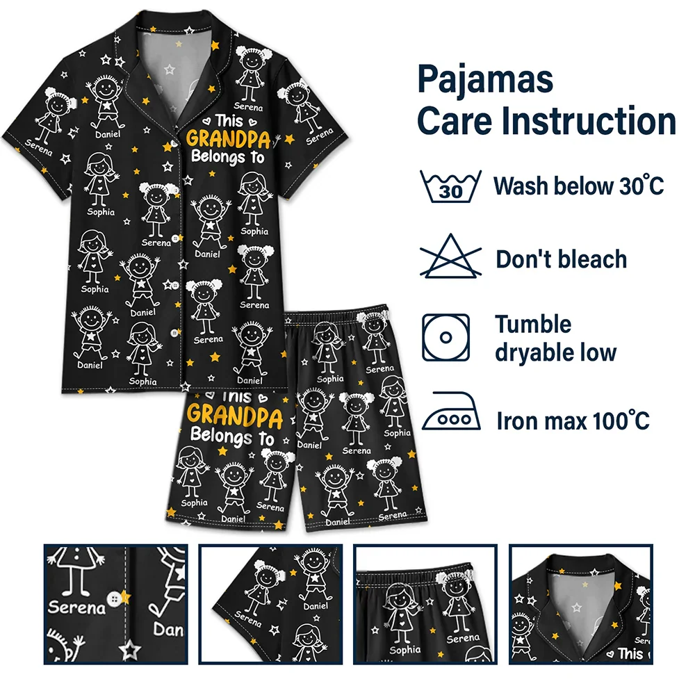 This Grandpa Grandma Belongs To Kids Pet - Personalized Short Pajamas Set - Image 7