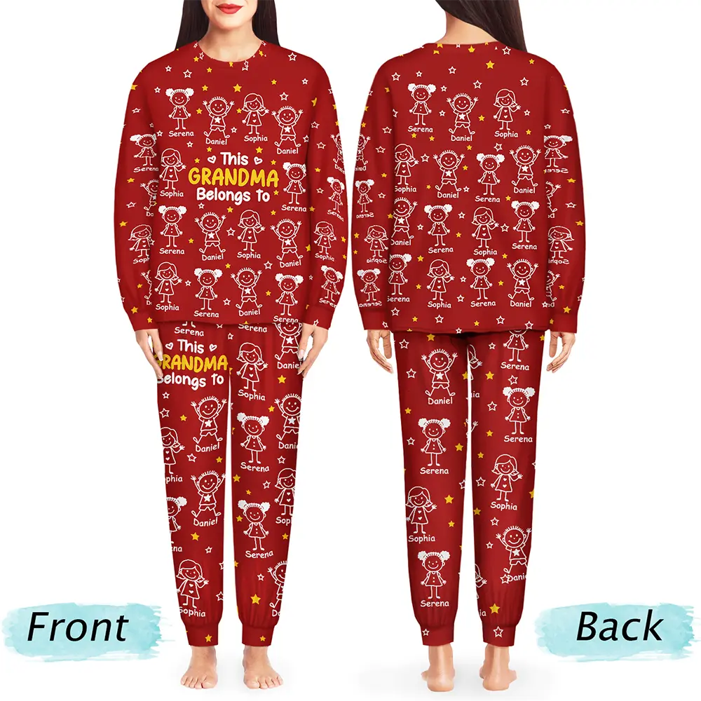 This Grandpa Grandma Belongs To Kids Pet - Personalized Unisex Pajamas Set - Image 4