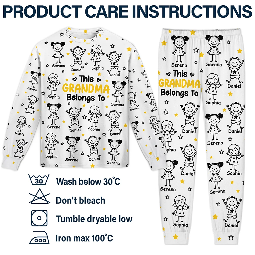 This Grandpa Grandma Belongs To Kids Pet - Personalized Unisex Pajamas Set - Image 6