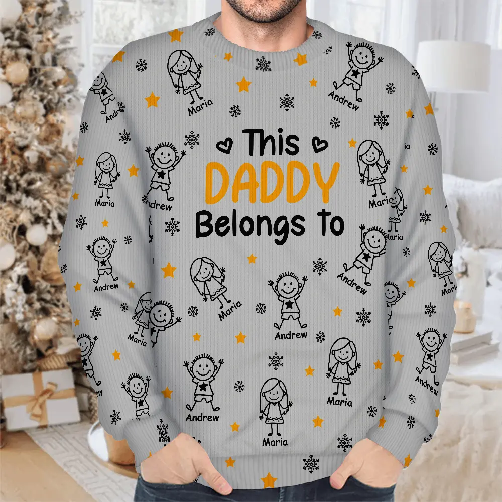 This Grandpa Grandma Belongs To Kids Pet - Personalized Unisex Ugly Sweater - Image 5