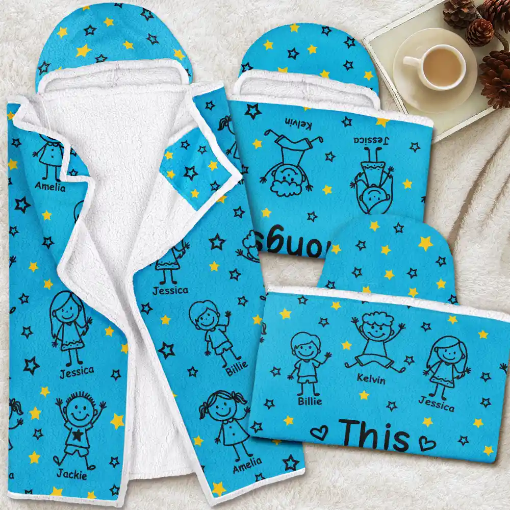 This Grandpa Grandma Belongs To Kids Pet - Personalized Wearable Hooded Blanket - Image 4
