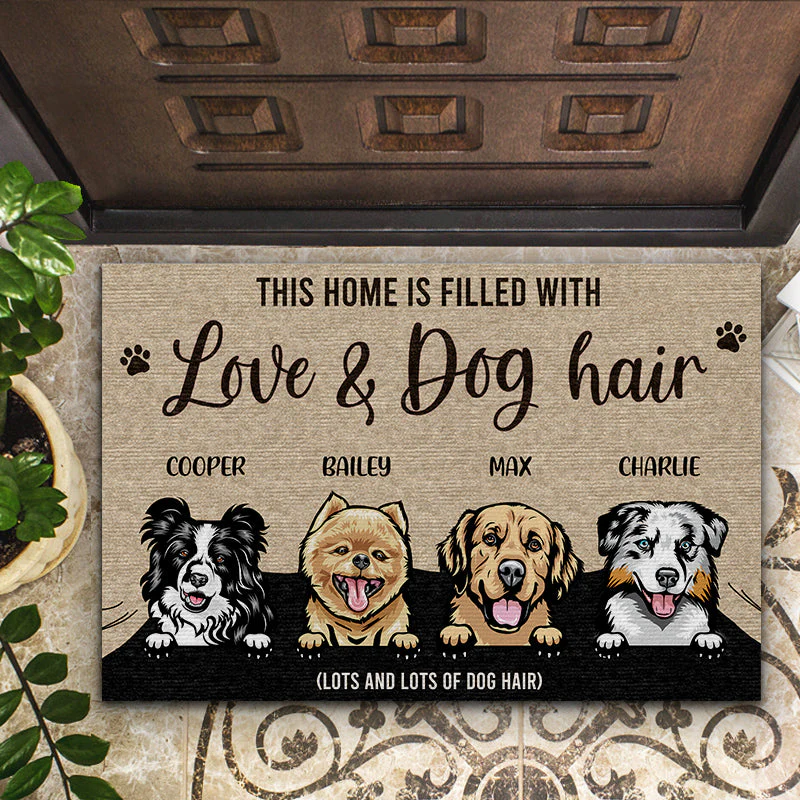 This Home Filled With Dog Hair - Dog Lover Gift - Personalized Custom Doormat - Image 2