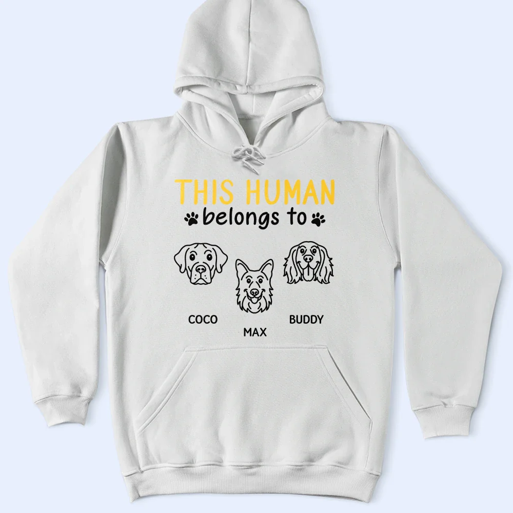 This Human Belongs To Cute Dogs - Personalized T Shirt - Image 6