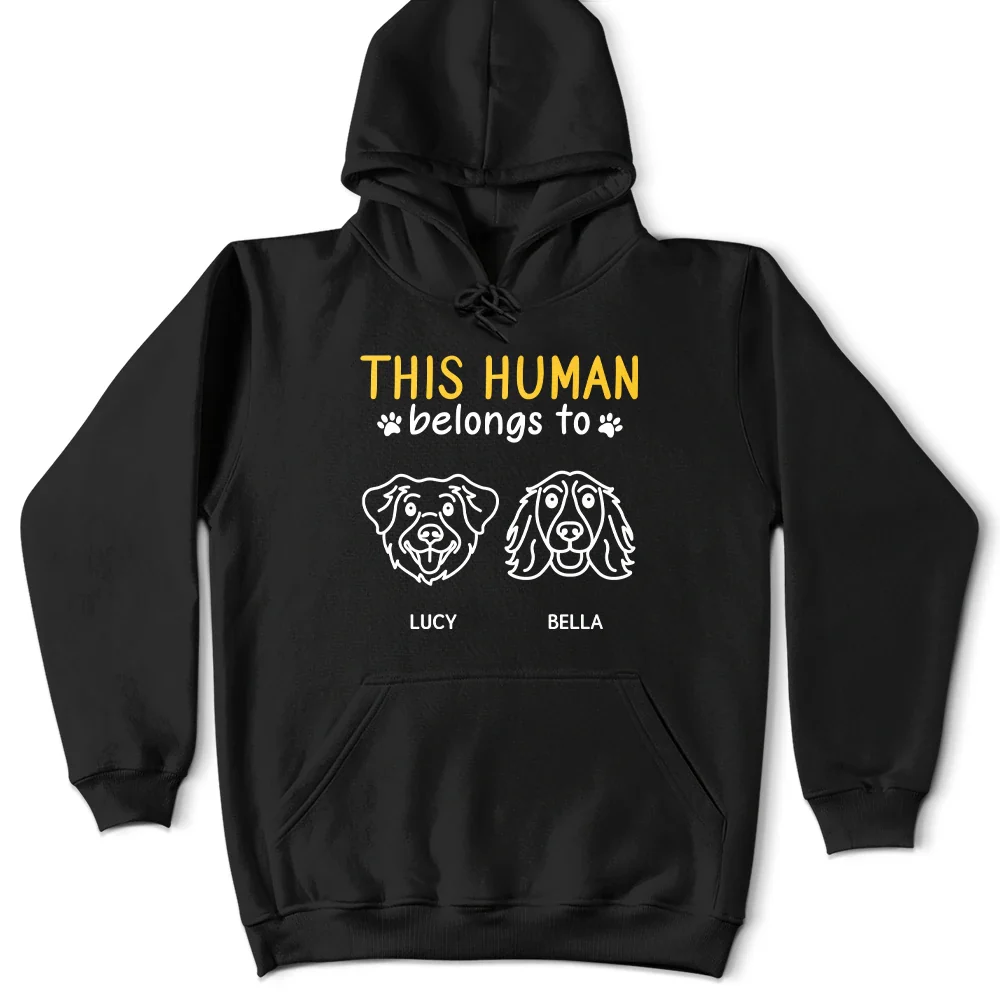 This Human Belongs To Cute Dogs - Personalized T Shirt - Image 7
